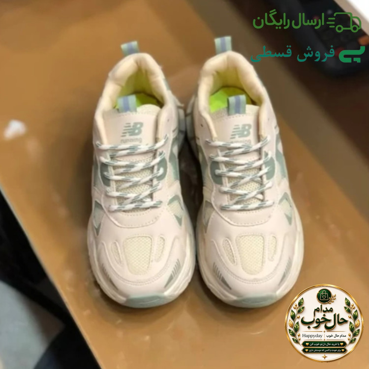 کفش زنانه نیوبالانس لژدار 990 کرم سبز رویه پارچه تنفسی زیره پیو