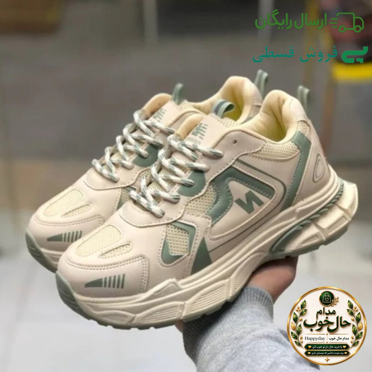 کفش زنانه نیوبالانس لژدار 990 کرم سبز رویه پارچه تنفسی زیره پیو