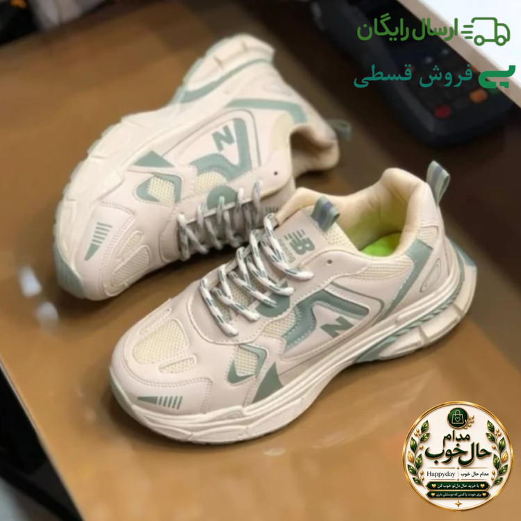 کفش زنانه نیوبالانس لژدار 990 کرم سبز رویه پارچه تنفسی زیره پیو