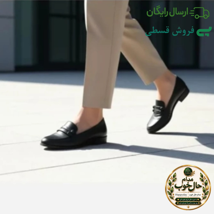 کفش زنانه آتوسا چرم خارجی درجه 1 اداری مجلسی مشکی زیره سبک راحت