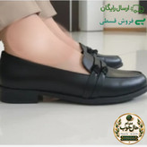 کفش زنانه آتوسا چرم خارجی درجه 1 اداری مجلسی مشکی زیره سبک راحت