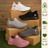 کفش اسکیچرز طبی لژدار مدل RIVON رنگ طوسی تیره سایز 37 تا 44