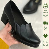 کفش زنانه طبی چرمی پاشنه دار طرح Zara مشکی سایز 37 تا 40