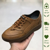 کفش طبی زنانه چرم مدل رویال رنگ عسلی روشن با کفی آناتومی و پد خارپاشنه