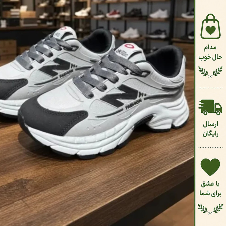 کفش کتونی زنانه نیوبالانس مدل فشن رنگ طوسی مشکی سایز 37 تا 40