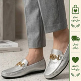 کفش کالج زنانه طوسی روشن چرم مصنوعی با زیره طبی و انعطاف پذیر