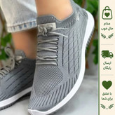 کفش کتونی زنانه و مردانه اسکیچرز بنددار رنگ طوسی و مشکی