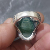 انگشتر نقره عقیق سبز اصل ستاره سلیمان و حرز امام جواد