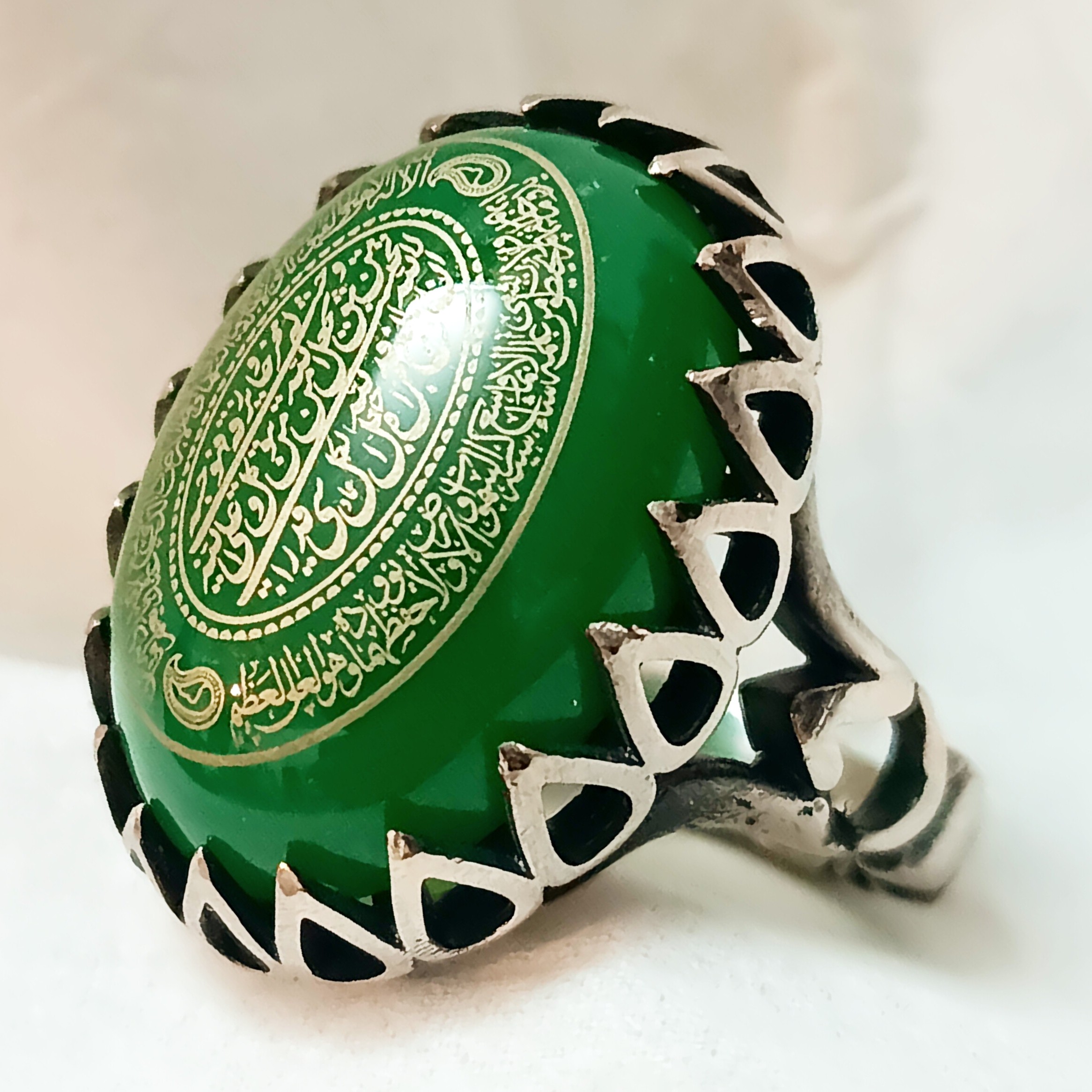 انگشتر نقره روس استیل مردانه دعای آیت الکرسی و من یتق الله
