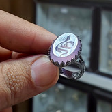 انگشتر آلیاژی باسنگ عقیق سوسنی حکاکی علی (علیه السلام) کد 6039