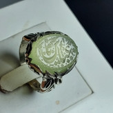 انگشتر آلیاژی باسنگ عقیق سبز حکاکی یاعباس کد 5563