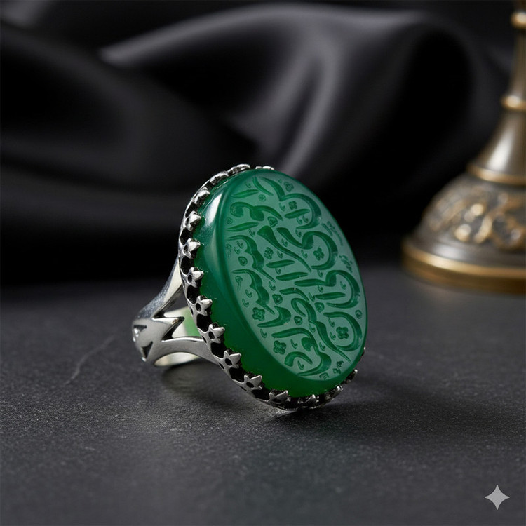 zانگشتر نقره عقیق مردانه طرح حکاکی افوض امری الی الله ان الله بصیر بالعباد کد 464