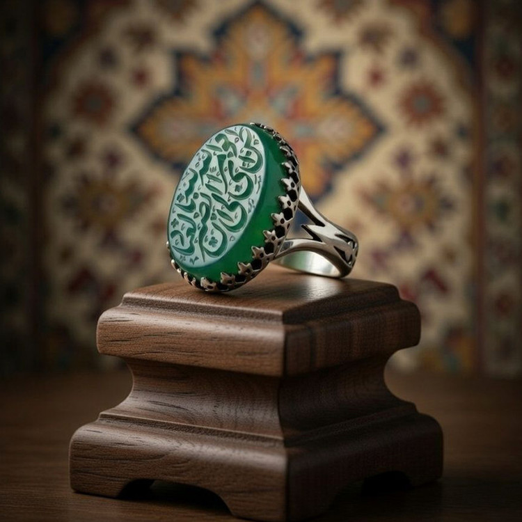 zانگشتر نقره عقیق مردانه طرح حکاکی افوض امری الی الله ان الله بصیر بالعباد کد 464