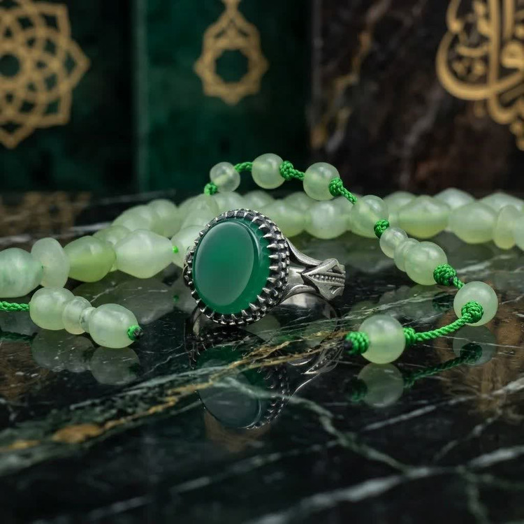 خرید انگشتر نقره عقیق سبز | انرژی، زیبایی و آرامش در یک انتخاب کد 3893
