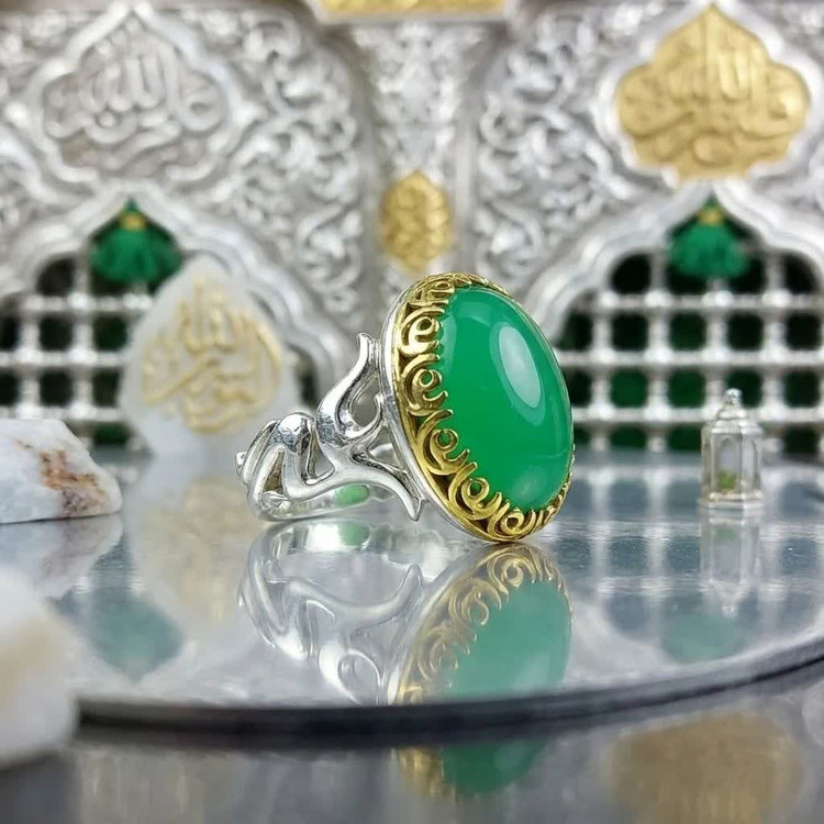 انگشتر عقیق سبز مردانه | انگشتری خاص برای استایل قدرتمند و متفاوت کد 5000