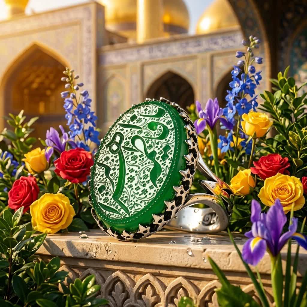 خرید انگشتر نقره عقیق سبز حکاکی یا فاطمه الزهرا (س) | شکوه زنانه، انرژی معنوی و زیبایی بی‌پایان  کد 4173
