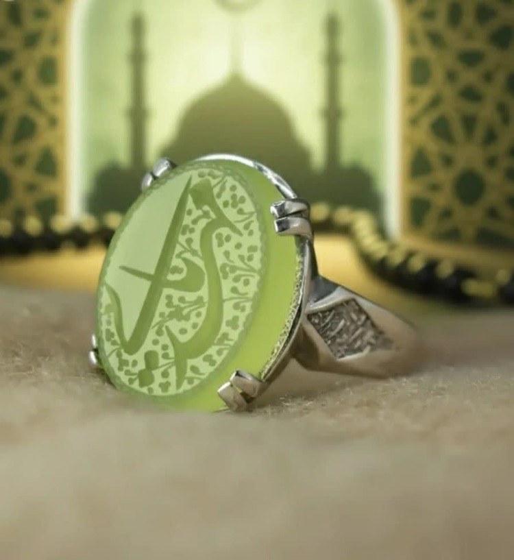 انگشتر نقره عقیق سبز یا مهدی (عج) - اوج معنویت و اصالت کد 3899