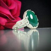 انگشتر عقیق سبز زنانه با کد 5236
