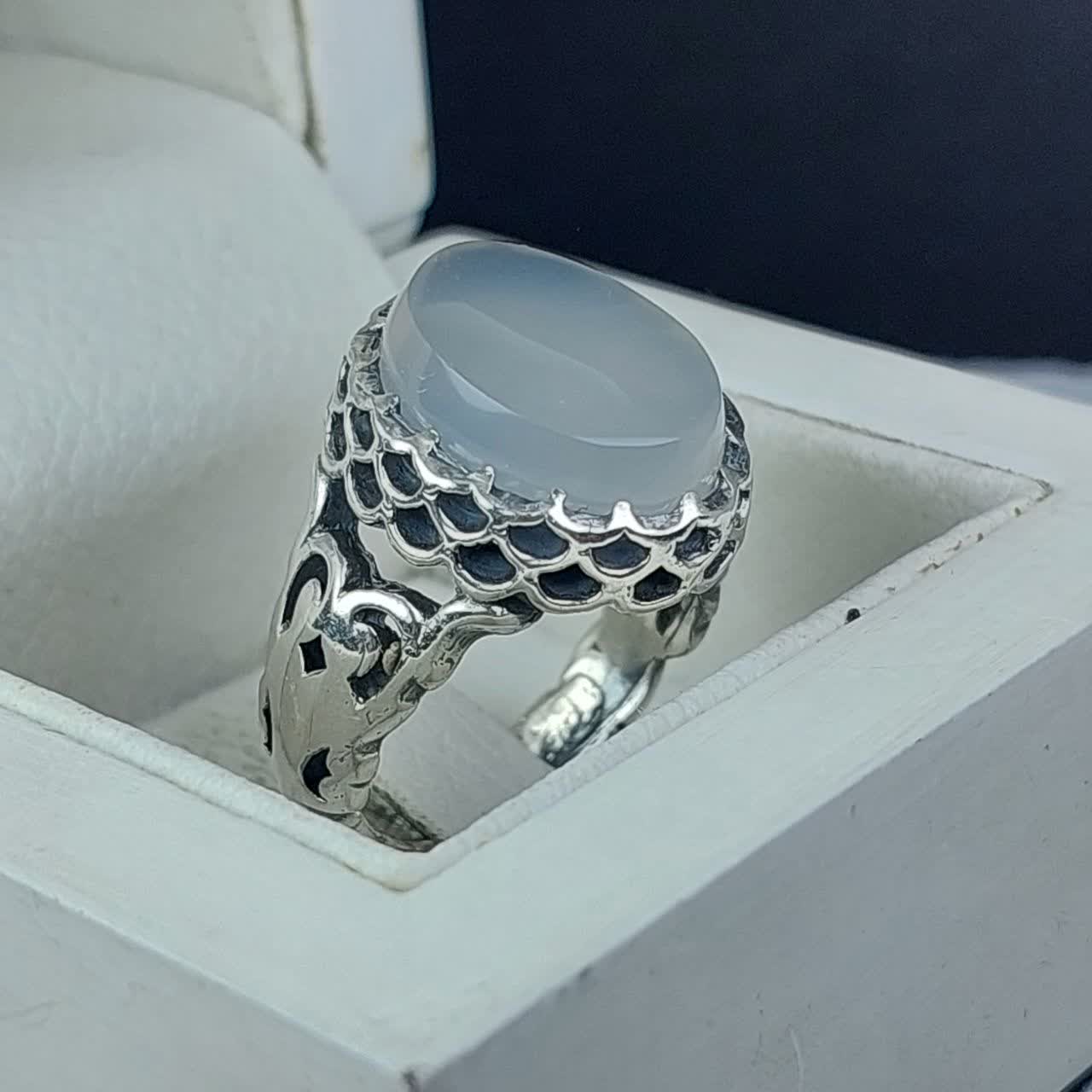 انگشتر نقره عقیق کبود کد 4212