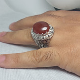 انگشتر عقیق قرمز مردانه "منشور قدرت" – نماد استایل، شجاعت و برکت کد 1825