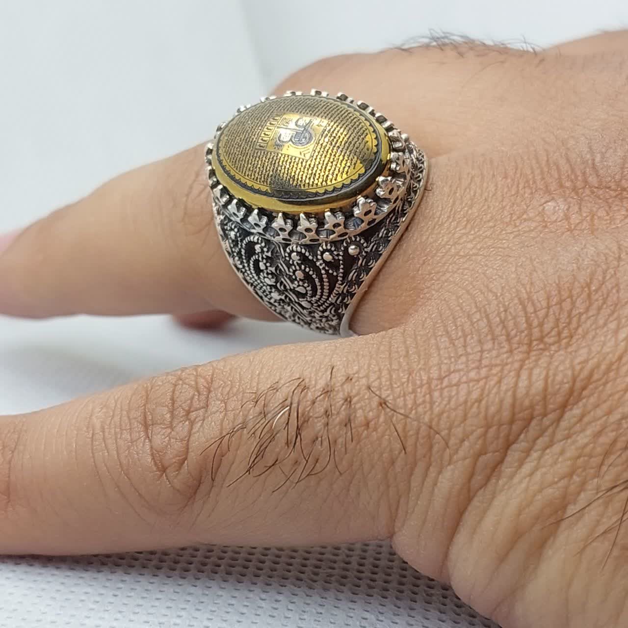 انگشتر حدید مردانه "ذوالفقار کربلا" – حرز عین علی و زیارت عاشورا کد 1819