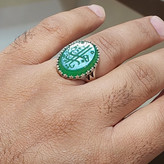 انگشتر نقره باسنگ عقیق سبز حکاکی یازهرا کد 1749