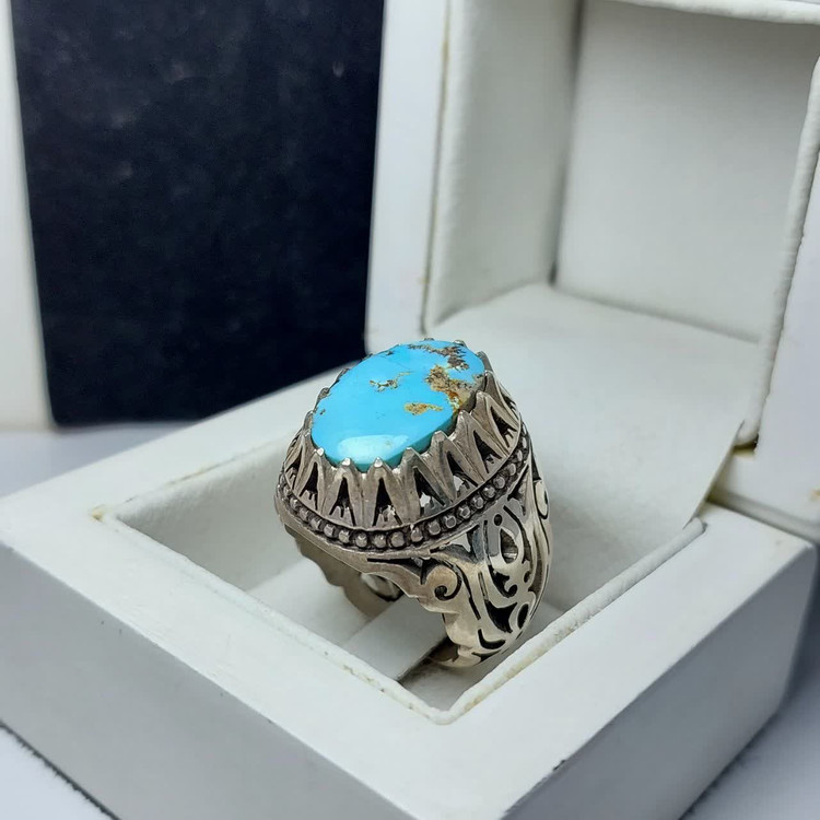 انگشتر نقره باسنگ فیروزه کد 1260