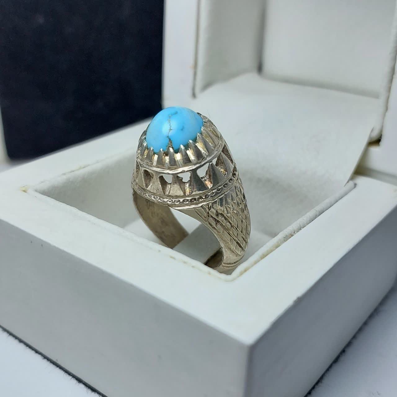 انگشتر نقره فیروزه کد 1265