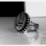 انگشتر نقره. عقیق مشکی مردانه