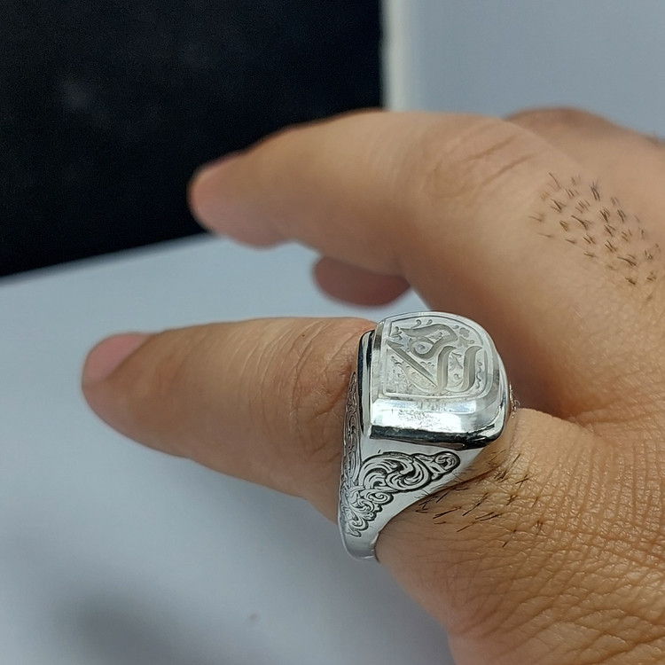 انگشتر سنگ درنجف حکاکی یازهرا رکاب نقطه