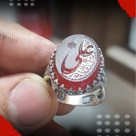 انگشتر عقیق قرمز یاعلی