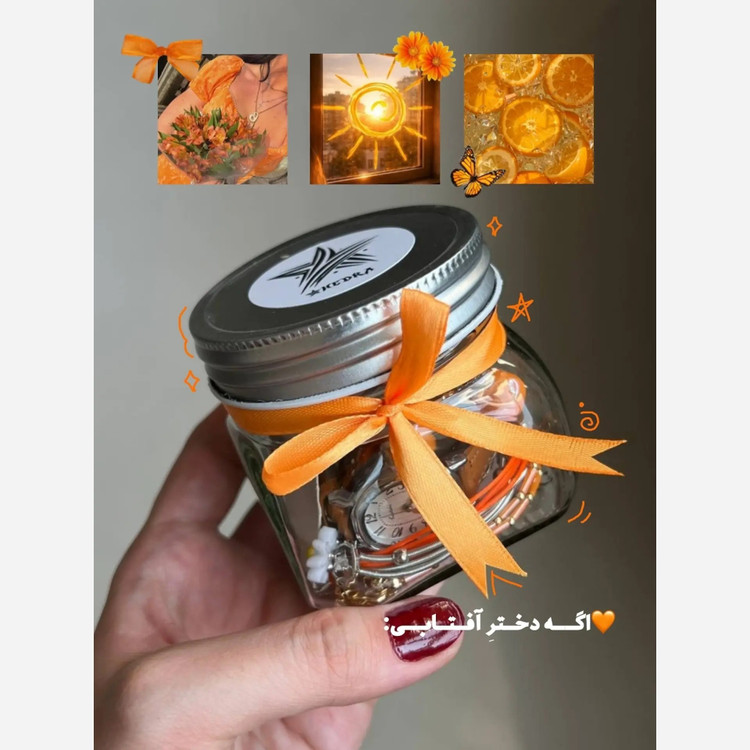 پک هدیه شیشه اکسسوری 10 عددی ساعت دار پینترستی رویایی با متریال وارداتی فانتزی کیوت کادو هدیه تولد با اشانتیون رایگان