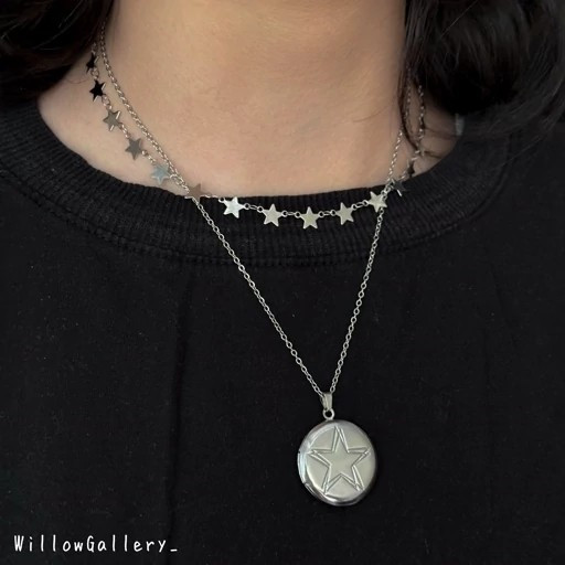 گردنبند لاکت قلب عکس کره ای قلبی ستاره ای اورجینال وارداتی شیک و خاص با کلاس