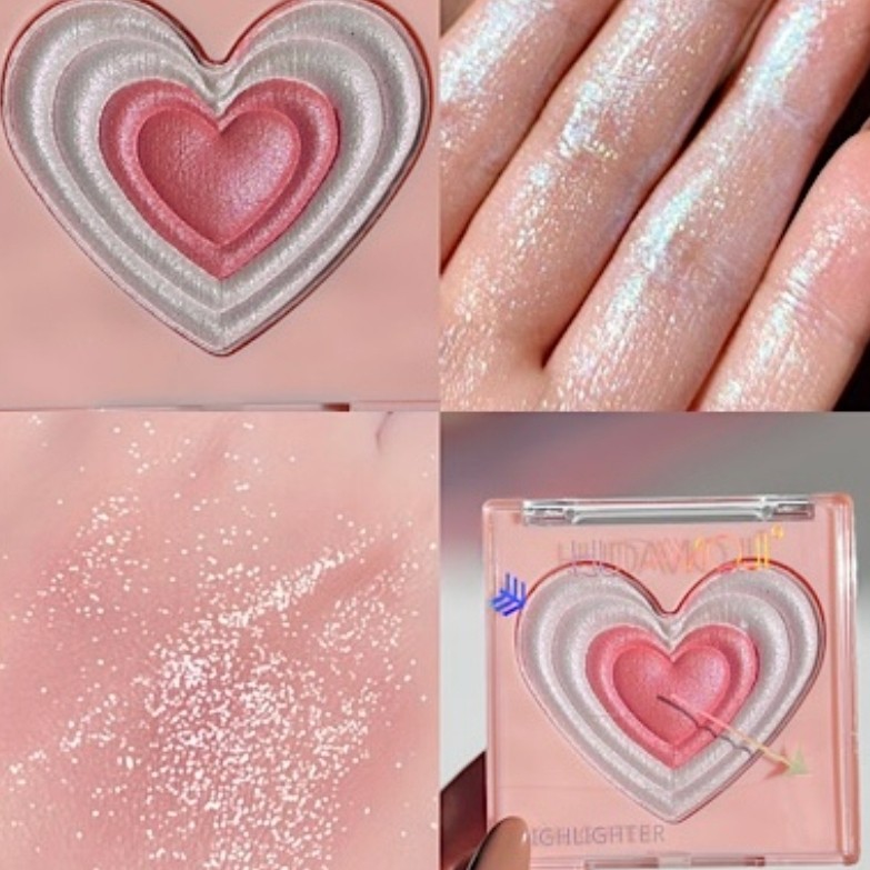 برق لب و صورت و گونه هایلایتر قلبی کیوت فانتزی شاینی خوش رنگ پینترستی مناسب کادو هدیه