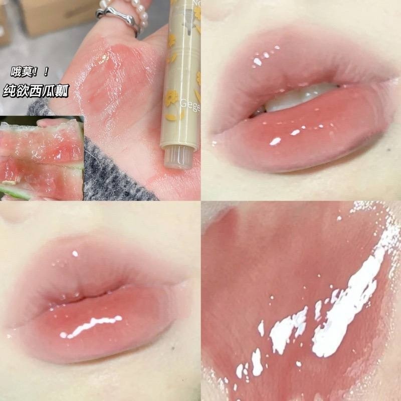 رژ لب قلبی کره ای لیپ پلامپر خیس بهاری گلی خوشبو بالم لب نرم کننده آبرسان مرطوب کننده لبهاکیوت گوگولی مناسب کادو هدیه