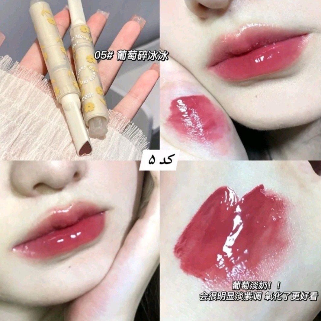 رژ لب قلبی کره ای لیپ پلامپر خیس بهاری گلی خوشبو بالم لب نرم کننده آبرسان مرطوب کننده لبهاکیوت گوگولی مناسب کادو هدیه