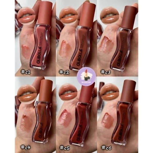 لیپ گلاس دوپ گیسو برند Olibolla پینترستی پرنسسی رنگبندی عالی خوشبو جذاب و دلبر لیپگلاس گیسو قهوه ای شکلاتی نود برق لب