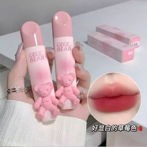رژ لب مایع کره ای مات خمیری مخملی خرسی تدی صورتی رنگبندی کمیاب فوق العاده فانتزی کیوت پینترستی