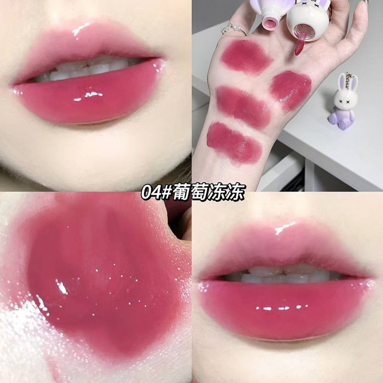 رژ خیس کره ای خرگوشی میفی مرطوب کننده و آبرسان بالم لب رنگی خرگوش کیوت فانتزی دست کلید آویز جاسویچی پینترستی گوگولی