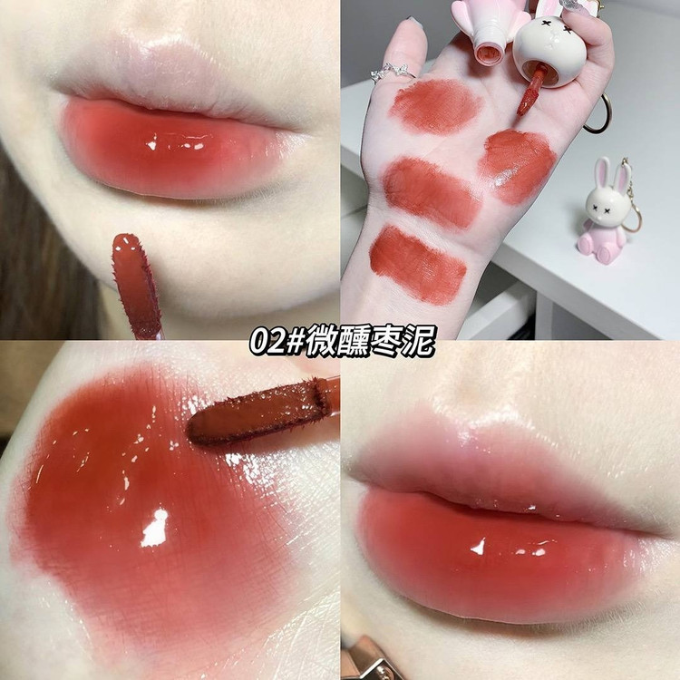 رژ خیس کره ای خرگوشی میفی مرطوب کننده و آبرسان بالم لب رنگی خرگوش کیوت فانتزی دست کلید آویز جاسویچی پینترستی گوگولی