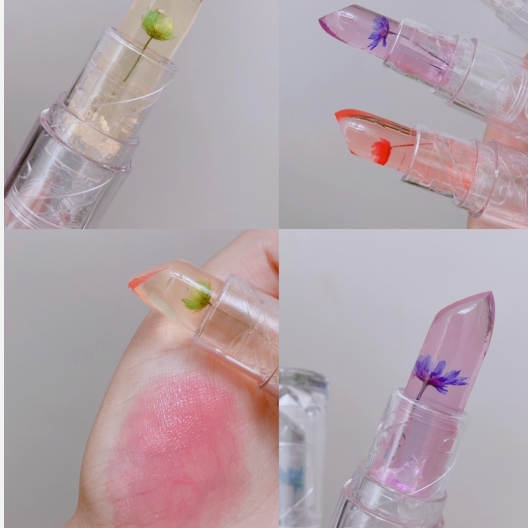 رژ لب حرارتی سلطنتی گلدار فوق العاده شیک و باکلاس رنگ دهنده و نرم کننده لب آبرسان لب فانتزی کیوت پینترستی