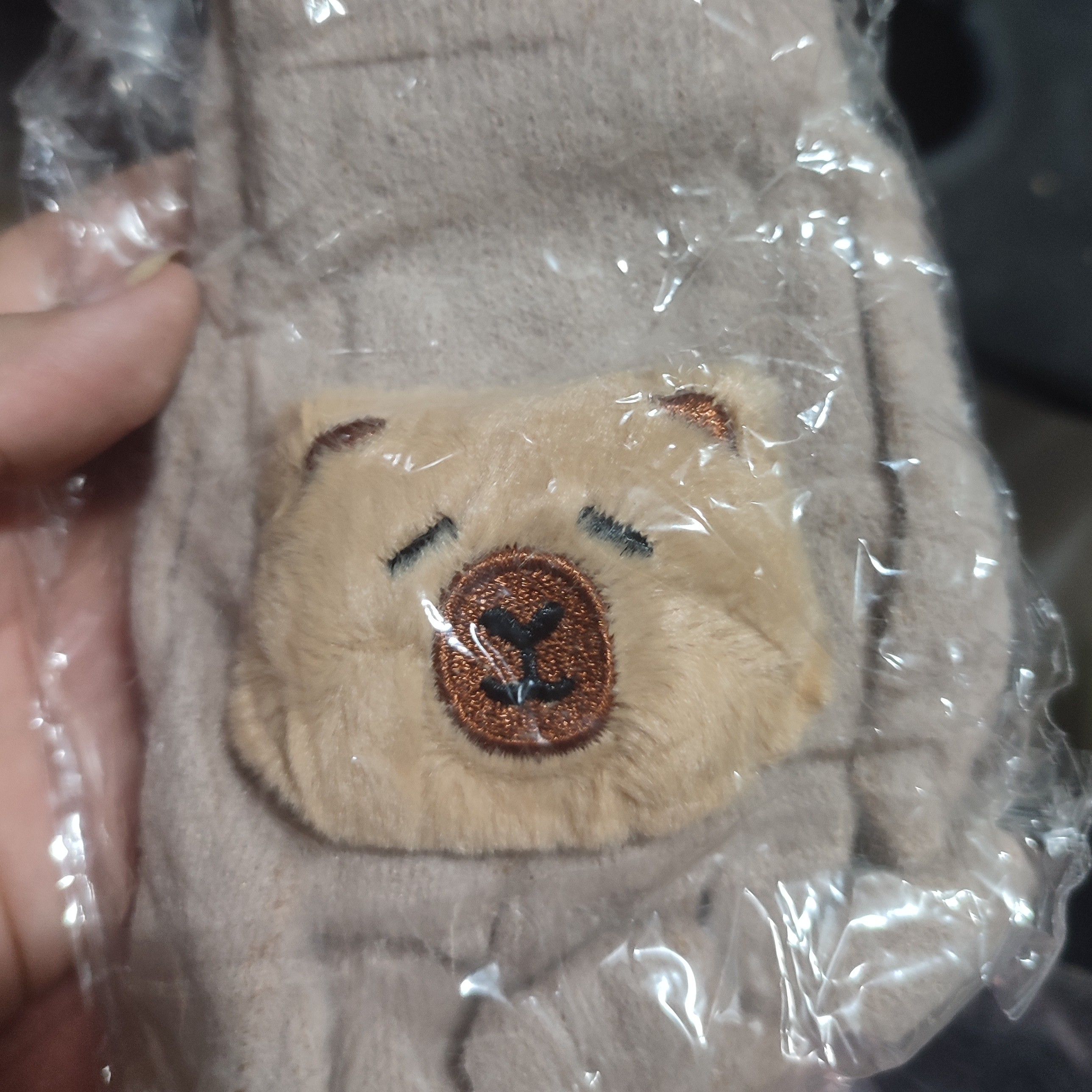 دستکش کرومی ملودی کیتی سینامورول لبوبو کاپا بارا کیوت فانتزی جنس پشمی تدی پشمالویی نرم و گرم زمستانه دست کش نیم انگشت