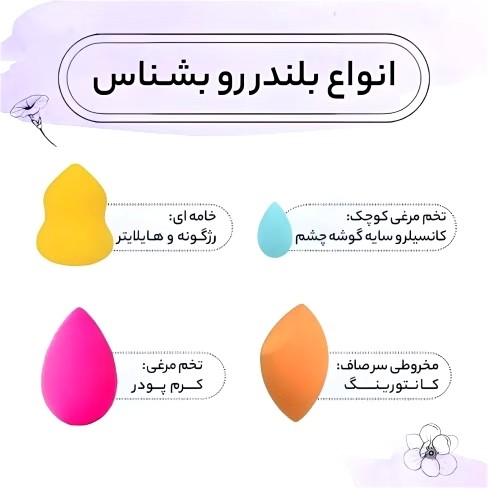 پک مینی 4 تایی بلندر کانسیلر بند انگشتی کوچک پد اشکی پد گوگولی فانتزی کیوت کوچک پد تخم مرغی