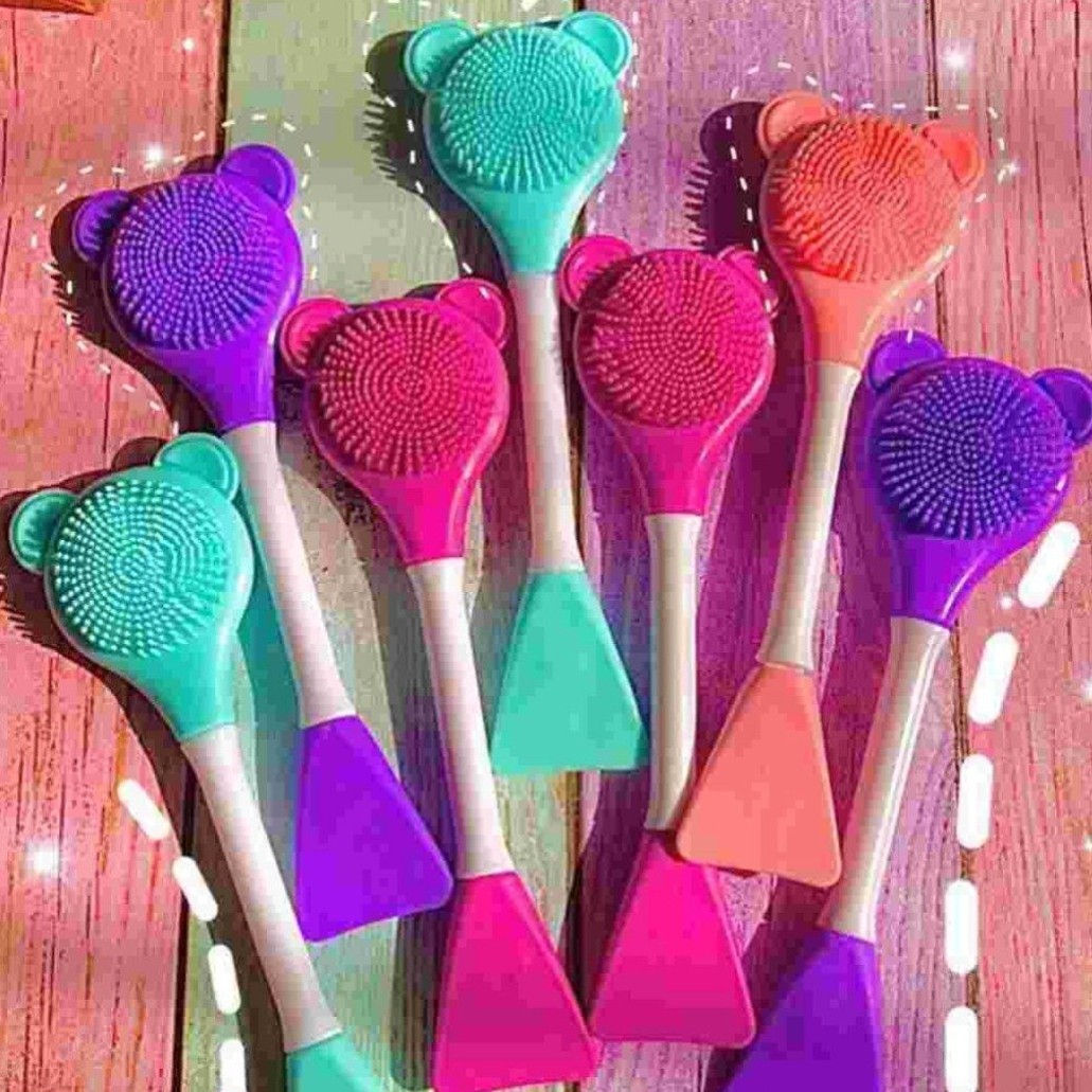 براش دوسر خرسی دارای براش ماسک و براش فیس واش و ماساژور پوست صورت