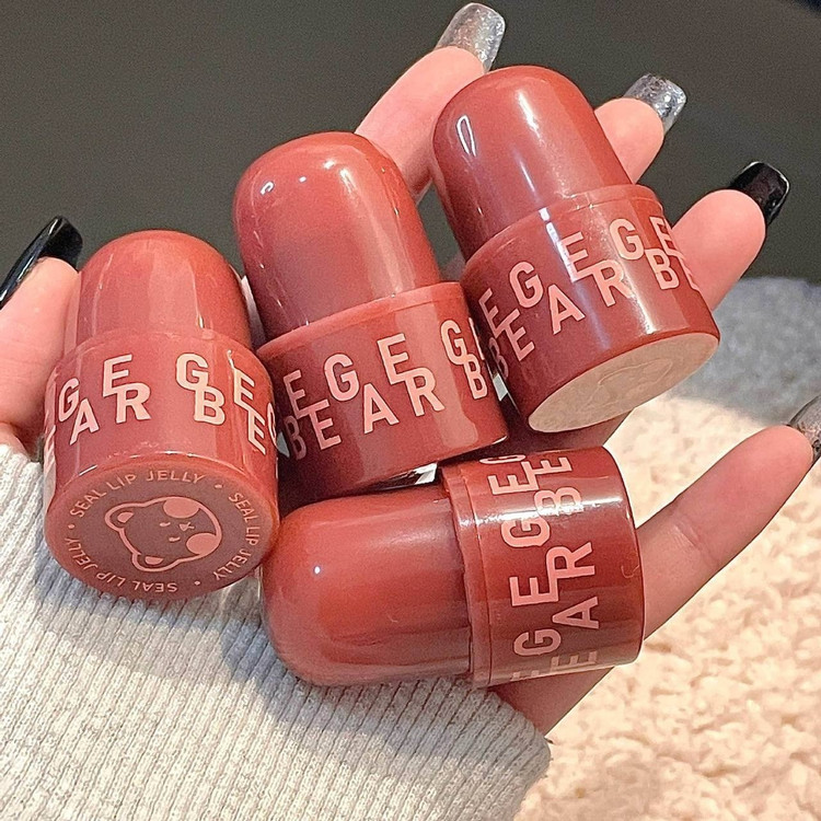 رژ ژله ای خیس کره ای اورجینال بلوطی تدی خرسی آبرسال لب نرم کننده لبها بالم لب بلوط فانتزی کیوت پینترستی گوگولی