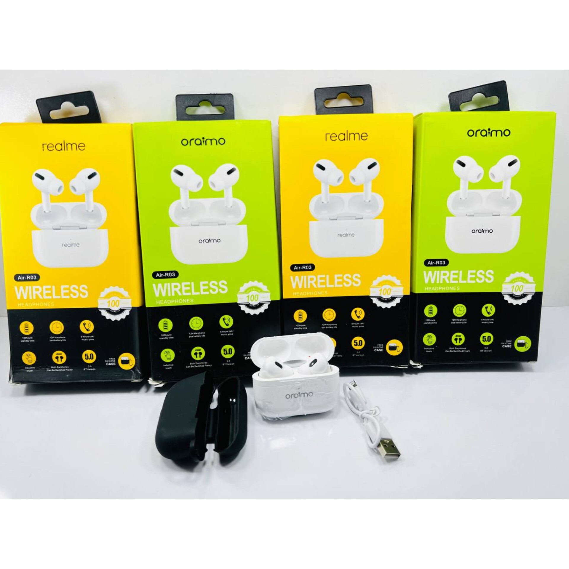 ایرپاد مارک دار مارک oraimo-realme ایرپاد پرو اصلی همراه با اشانتیون ویژه یک عدد کیف اصلی سیلکونی