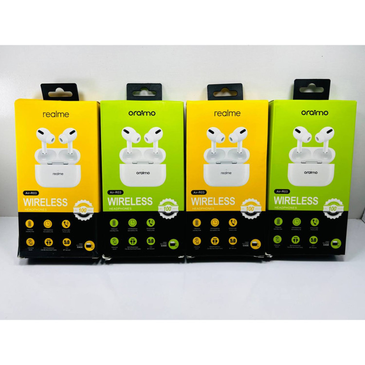 ایرپاد مارک دار مارک oraimo-realme ایرپاد پرو اصلی همراه با اشانتیون ویژه یک عدد کیف اصلی سیلکونی