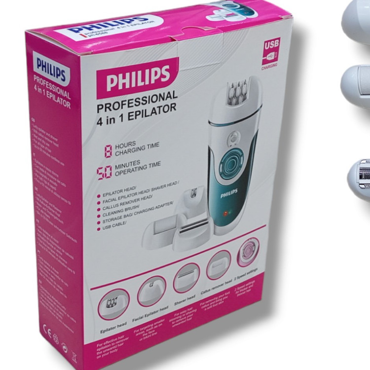 اپلایتور ضداب حرفه ای فلیپس PHILIPS6588 چهار کاره صورت و بدن دندونه های تیتانیومی ضداب و زیر دوشی با قابلیت استف