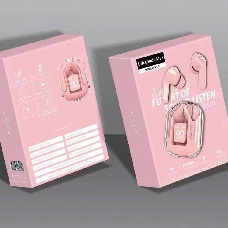 ایرپاد بلوتوث Ultrapods Max مدل شیشه ای طراحی بسیار جذاب