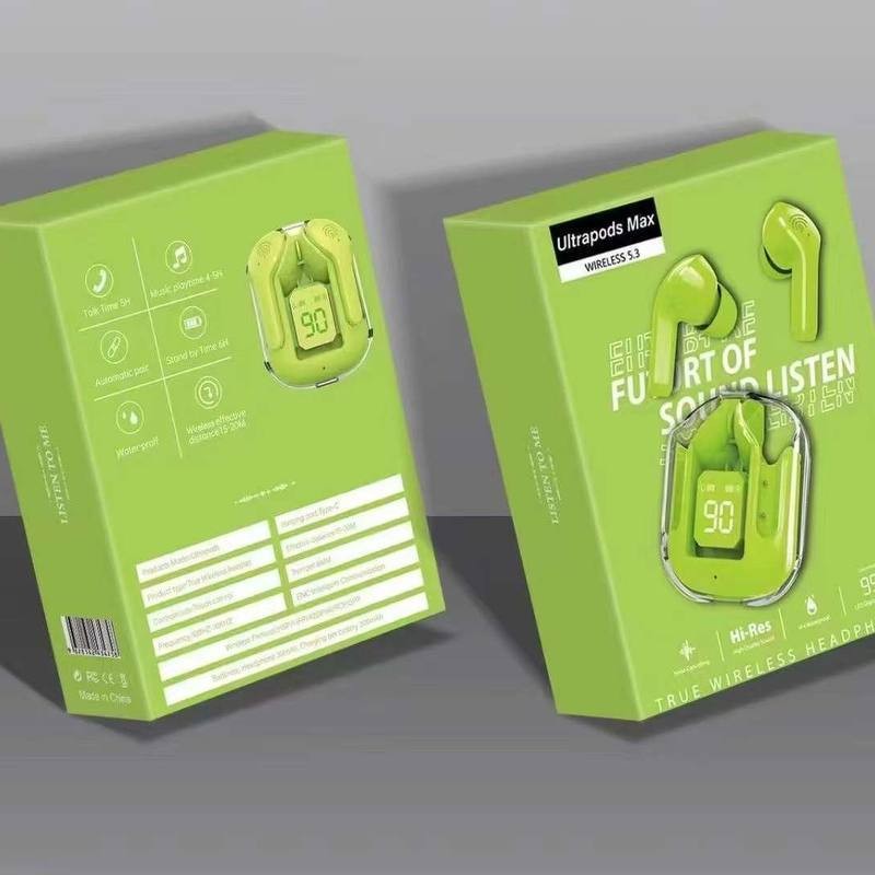 ایرپاد بلوتوث Ultrapods Max مدل شیشه ای طراحی بسیار جذاب